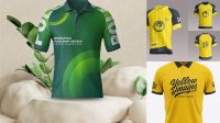 7707+ Mock Up Jersey Polos PSD Download