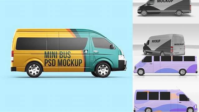 7726+ Minibus Mockup Psd High-Quality PSD Files