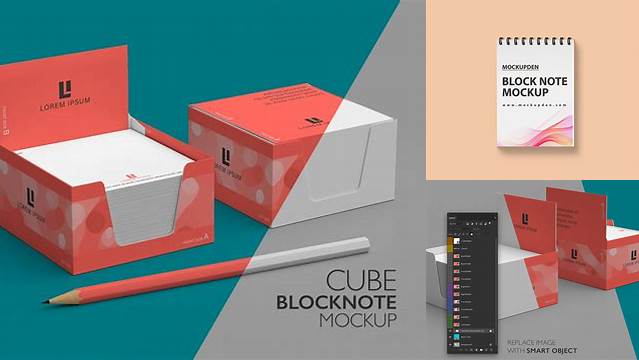 7751+ Cube Block Note Mockup Free Include TIFF