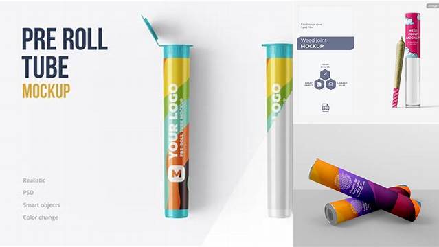 7763+ Pre Roll Tube Mockup Free PSD Download