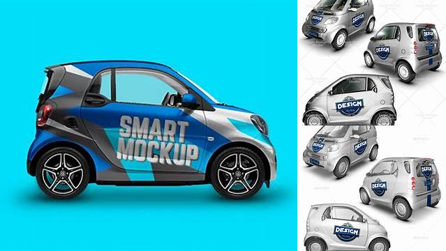 7772+ Smart Car Mockup High-Resolution PSD Download