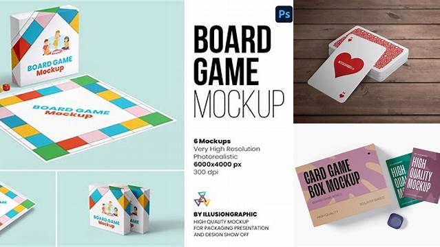 7838+ Board Game Box Mockup Include TIFF