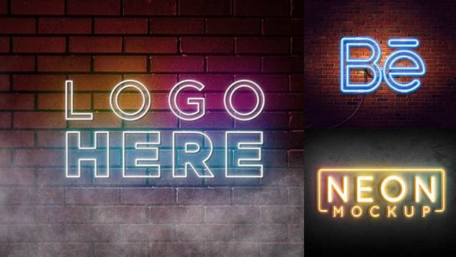 7862+ Neon Logo Mockup Best for Showcase