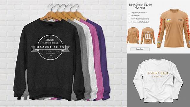 7863+ Long Sleeve Shirt Mockup Free Download Professional PSD Resource