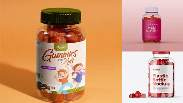 7866+ Gummies Bottle Mockup Free PSD