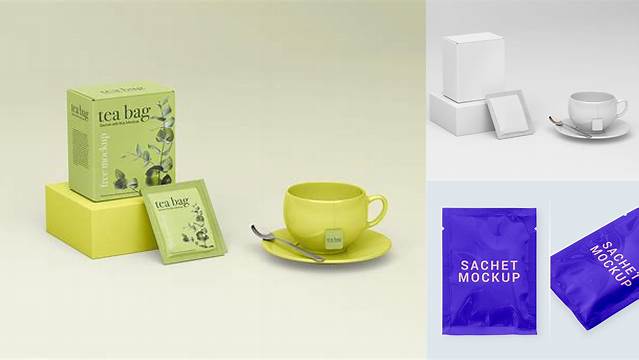 7921+ Tea Sachet Mockup Free Free PSD