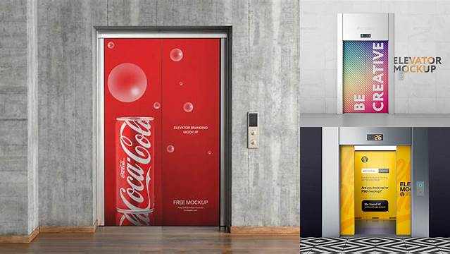 7951+ Elevator Mockup Psd Smart Object PSD Template