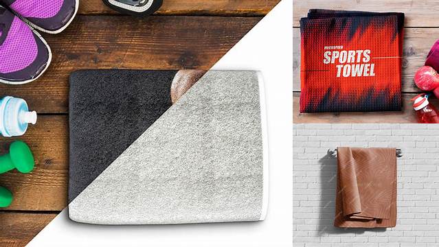 7972+ Gym Towel Mockup Free Easy to Use PSD