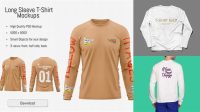 8003+ Long Sleeve T-shirt Mockup Free Download Custom Graphic Mockup File