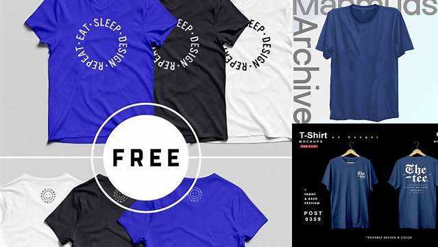 8019+ Mockup Kaos Biru Dongker Elegant and Stylish Free PSD