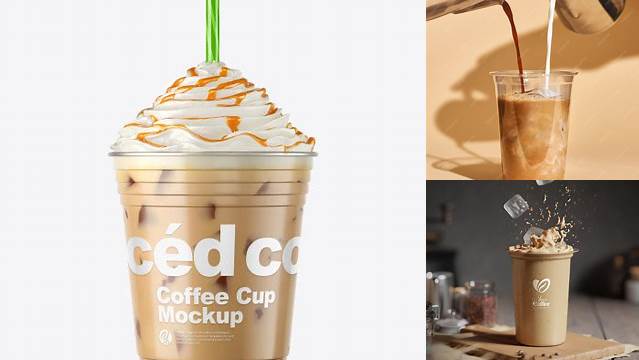 8036+ Iced Coffee Plastic Cup Mockup PSD Free Download