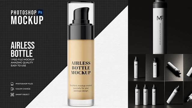 8053+ Airless Pump Bottle Mockup Free Download Free