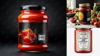 806+ Tomato Sauce Jar Mockup Free High-Quality Creative PSD