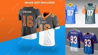 8068+ American Football Jersey Mockup Free Custom PSD Mockup Template