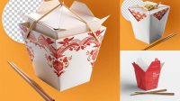 8081+ Chinese Takeout Box Mockup Free PSD