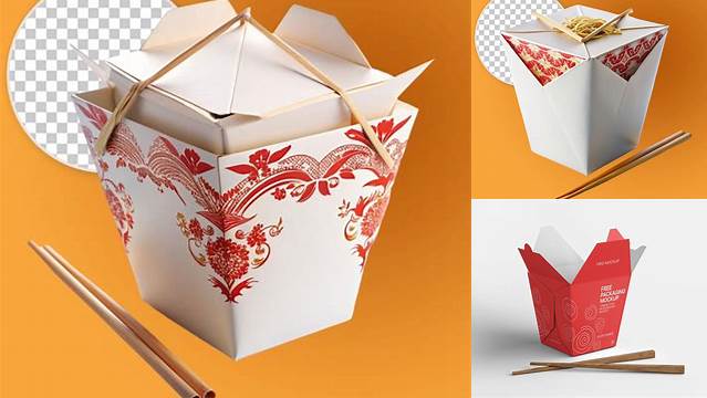 8081+ Chinese Takeout Box Mockup Free PSD