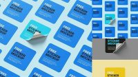 8086+ Square Sticker Mockup Free Best Free Mockup PSD