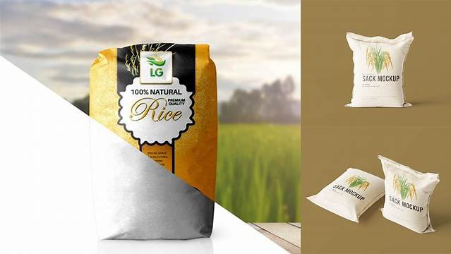 8107+ Rice Bag Mockup Free Download Free PSD