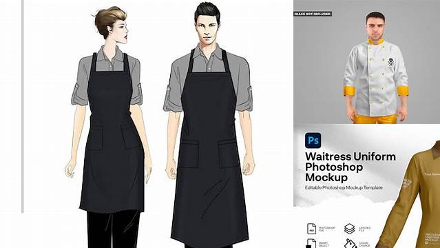 8132+ Waiter Uniform Mockup Free High Resolution