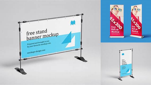 8135+ Banner Stand Mockup Free PSD