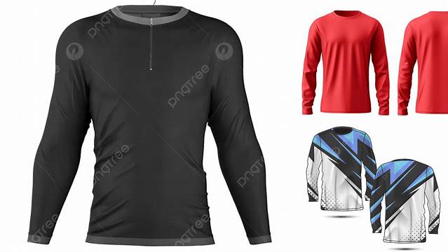 8135+ Long Sleeve Jersey Template Psd Smart PNG Image