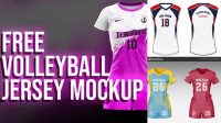 8139+ Volleyball Jersey Mockup Best for Showcase