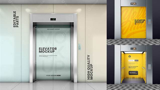 817+ Elevator Mockup Creative Design File