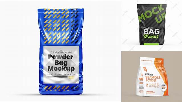 8231+ Powder Bag Mockup Customizable Design Files