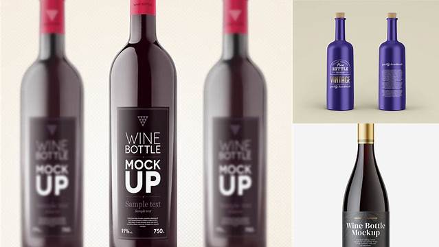 8249+ Wine Bottle Mockup Vk Smart Layer PSD