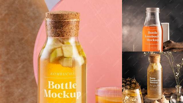 825+ Kombucha Bottle Mockup PSD Download