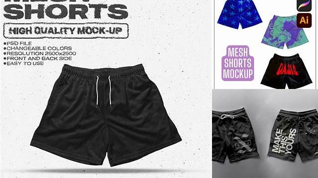 8281+ Mesh Short Mockup Free Smart Layer PSD