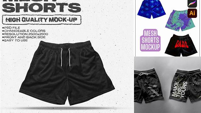 8281+ Mesh Short Mockup Free Smart Layer PSD