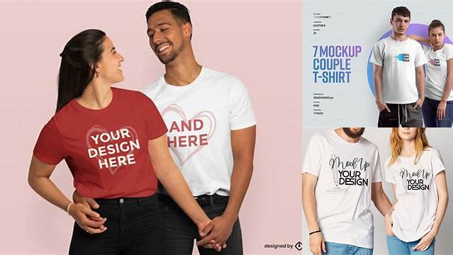 8283+ Couple T Shirt Mockup Easy Editable