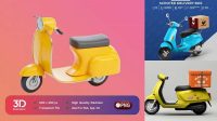 8287+ Delivery Scooter Mockup Psd PSD Download