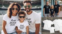 8409+ Family Shirt Mockup Free Editable and Customizable PSD