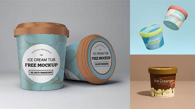 8427+ Ice Cream Tub Template Smart Object PSD