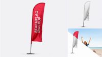 8446+ Beachflag Mockup Free Psd Free PSD for Creatives