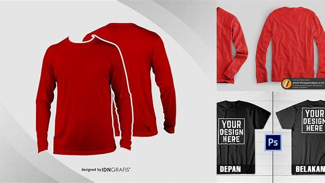 8448+ Mockup Kaos Lengan Panjang Depan Belakang Cdr Customizable PSD Templates