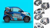 8449+ Smart Car Mockup Free PSD