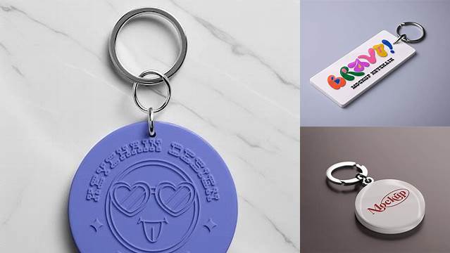 8456+ Rubber Keychain Mockup Smart PNG Image