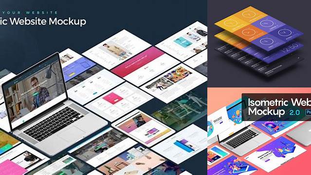 8461+ Isometric Website Mockup Fully Layered PSD Freebie