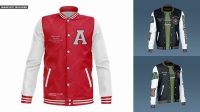 847+ Mock Up Jaket Varsity Premium PSD Freebie