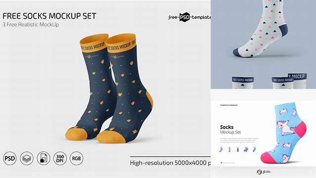 8481+ Socks Mockup Set Include TIFF