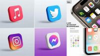 8484+ Mockup App Icon PSD Free Download