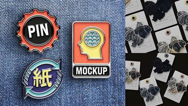 8503+ Logo Enamel Pin Mockup Free Download PSD Free Download