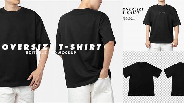 8503+ Oversized Black T Shirt Mockup Free PSD