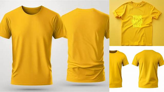 8507+ Yellow T Shirt Mockup PSD File for Designers