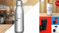 8537+ Stainless Steel Tumbler Mockup Free High-End Creative PSD Template