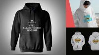 8545+ Mockup Hoodie Hitam Free PSD