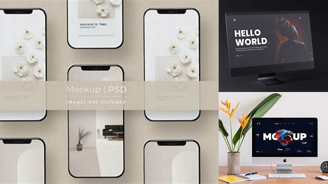 8552+ Mockup Desktop Mobile Free PSD